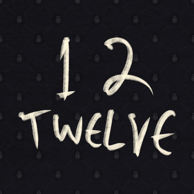 Hand Drawn Letter Number 12 Twelve by Saestu Mbathi